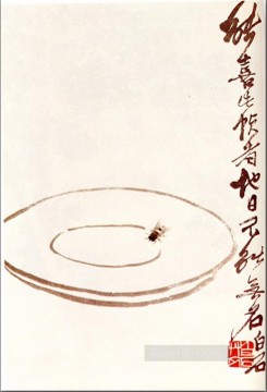  Plato Obras - Qi Baishi vuela en un plato de tinta china antigua